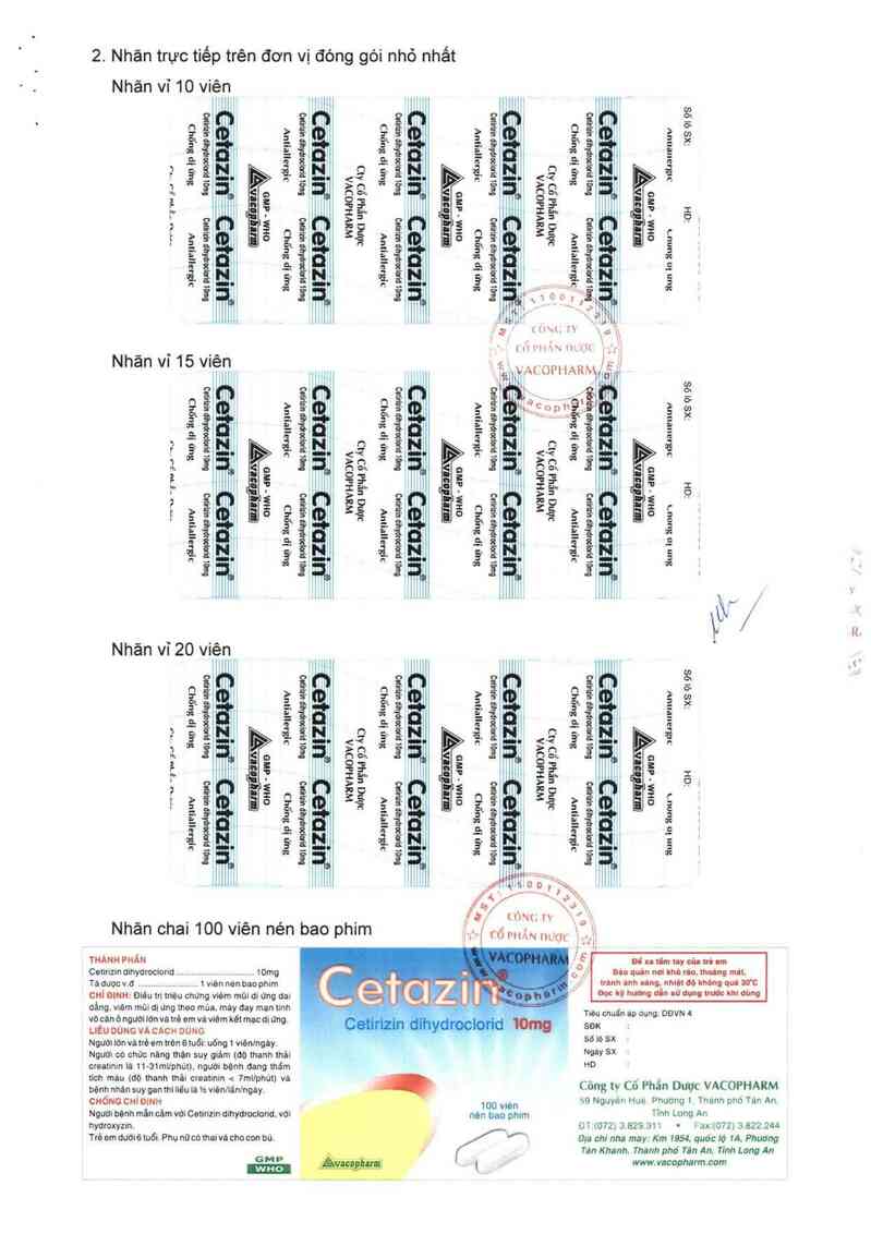thông tin, cách dùng, giá thuốc Cetazin - ảnh 12