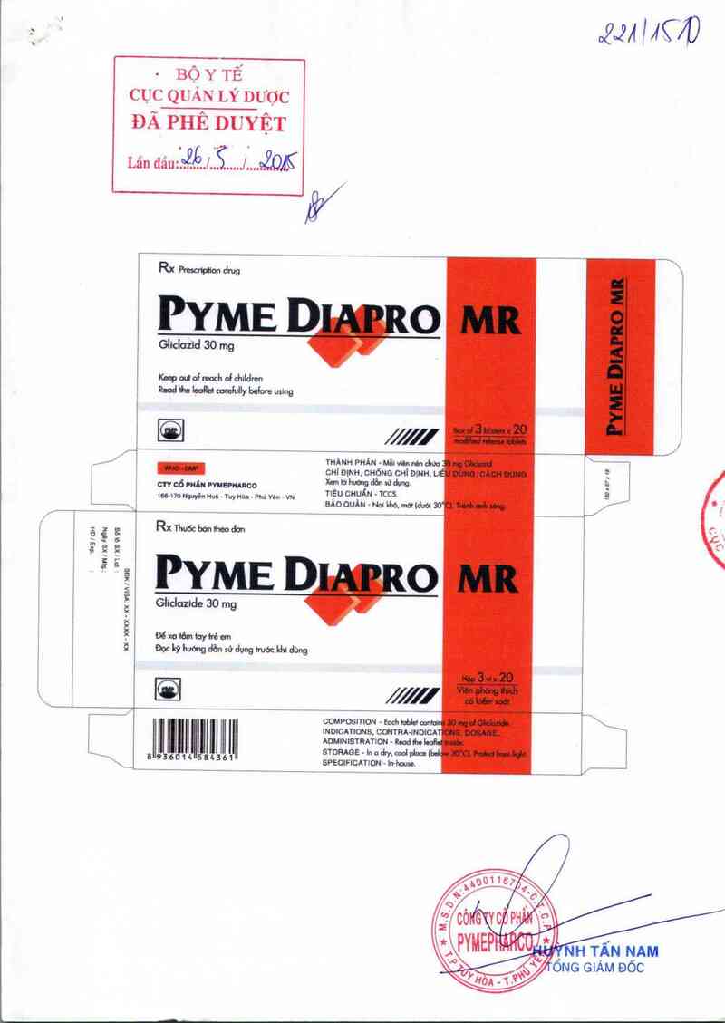 thông tin, cách dùng, giá thuốc Pyme Diapro MR - ảnh 0