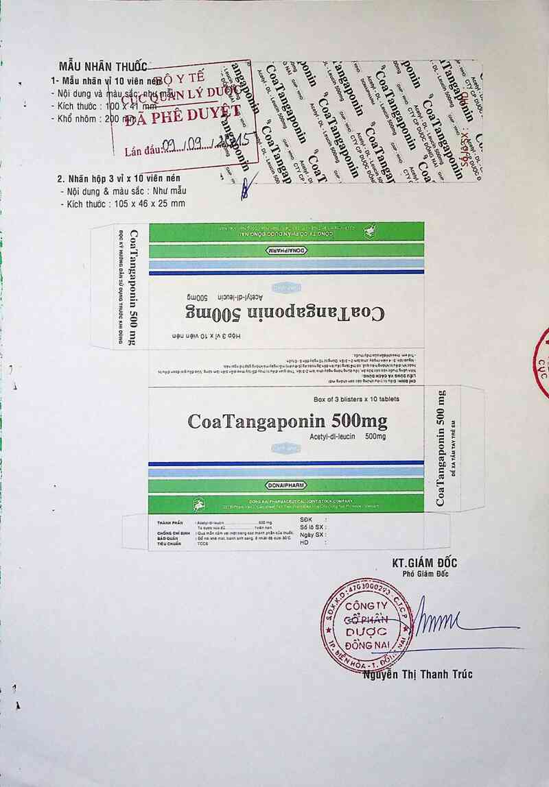 thông tin, cách dùng, giá thuốc Coatangaponin 500 mg - ảnh 1
