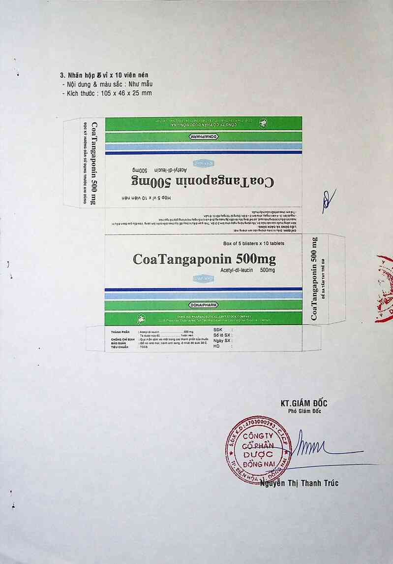 thông tin, cách dùng, giá thuốc Coatangaponin 500 mg - ảnh 3