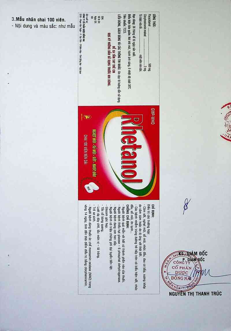 thông tin, cách dùng, giá thuốc Rhetanol - ảnh 2