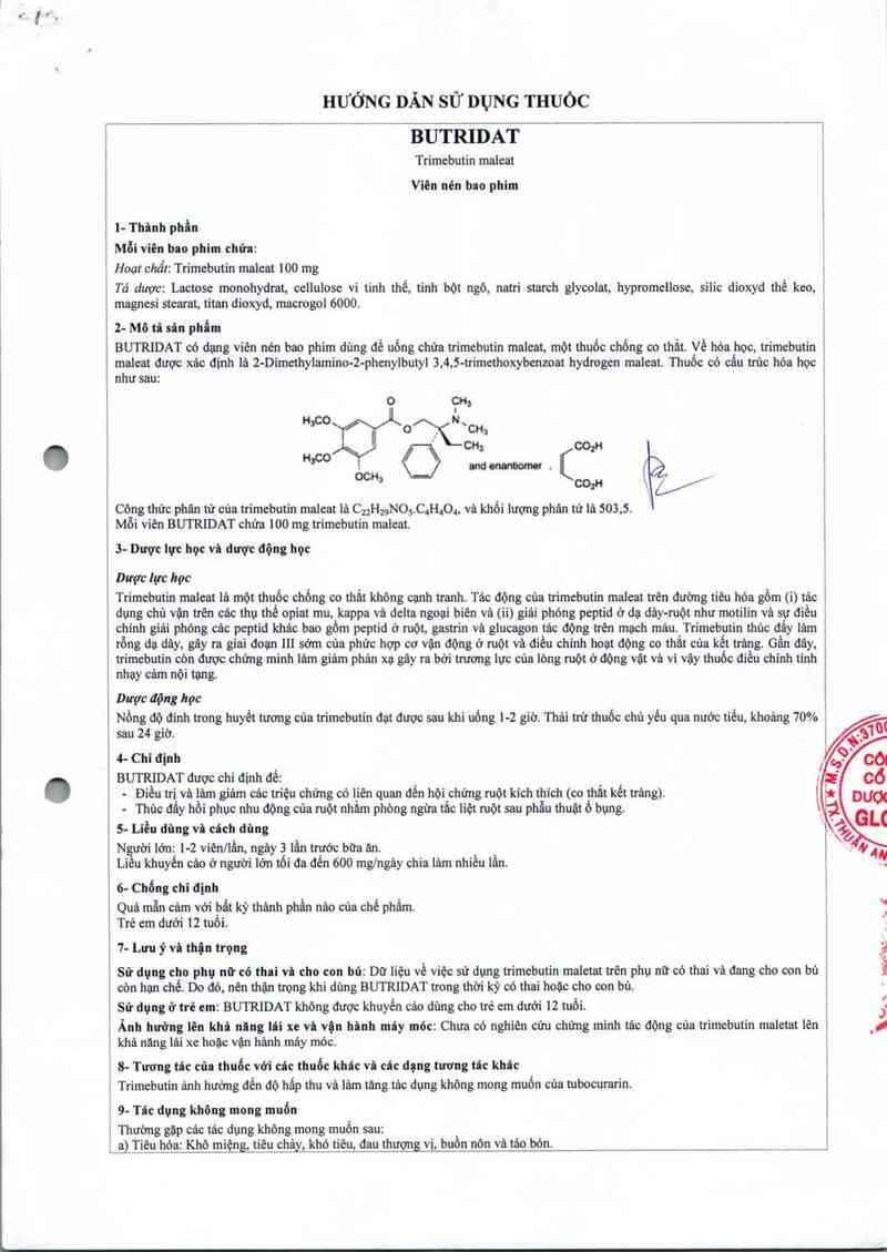 thông tin, cách dùng, giá thuốc Butridat - ảnh 7