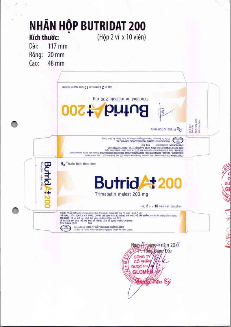 thông tin, cách dùng, giá thuốc Butridat 200 - ảnh 1