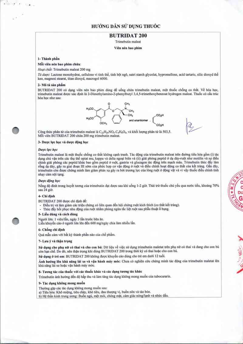 thông tin, cách dùng, giá thuốc Butridat 200 - ảnh 4