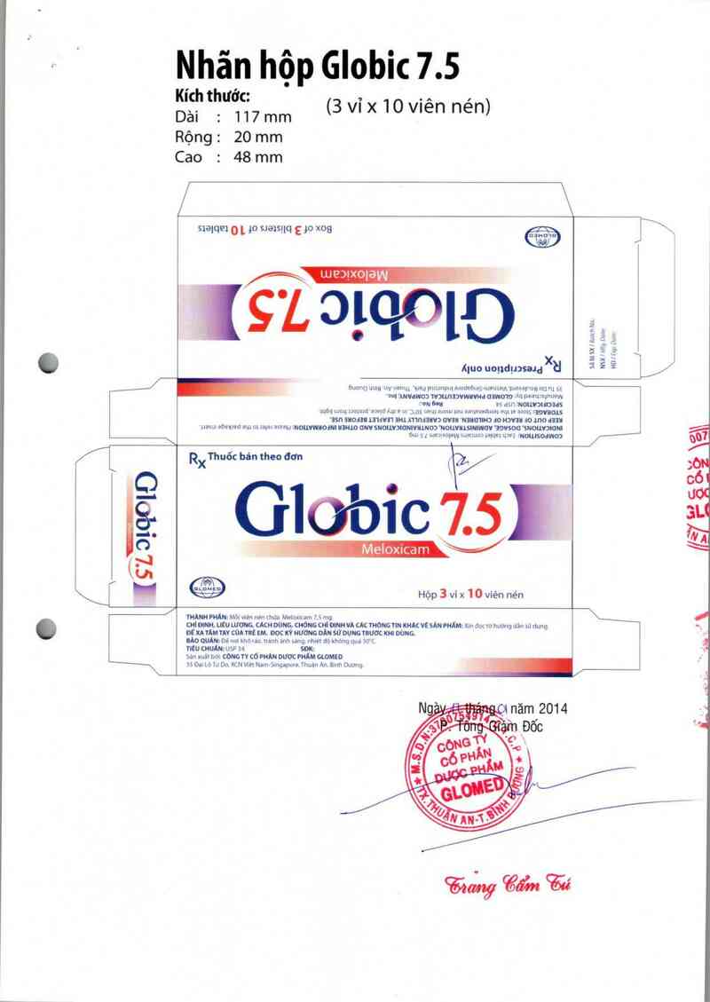 thông tin, cách dùng, giá thuốc Globic 7.5 - ảnh 1