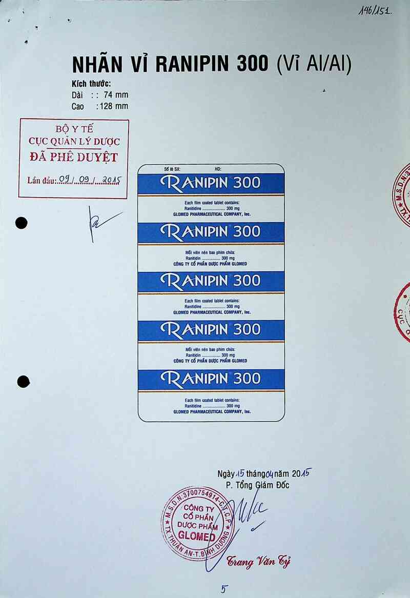 thông tin, cách dùng, giá thuốc Ranipin 300 - ảnh 0