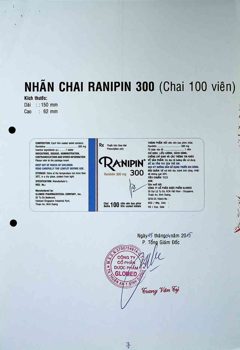 thông tin, cách dùng, giá thuốc Ranipin 300 - ảnh 3