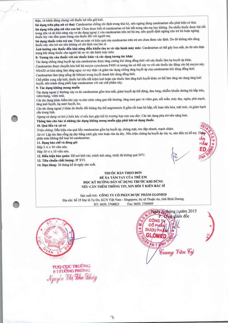thông tin, cách dùng, giá thuốc Tenecand 16 - ảnh 4