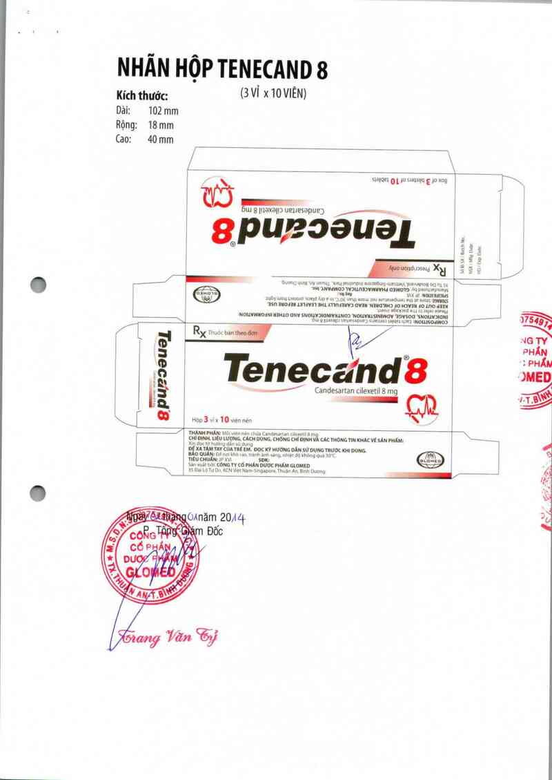 thông tin, cách dùng, giá thuốc Tenecand 8 - ảnh 1