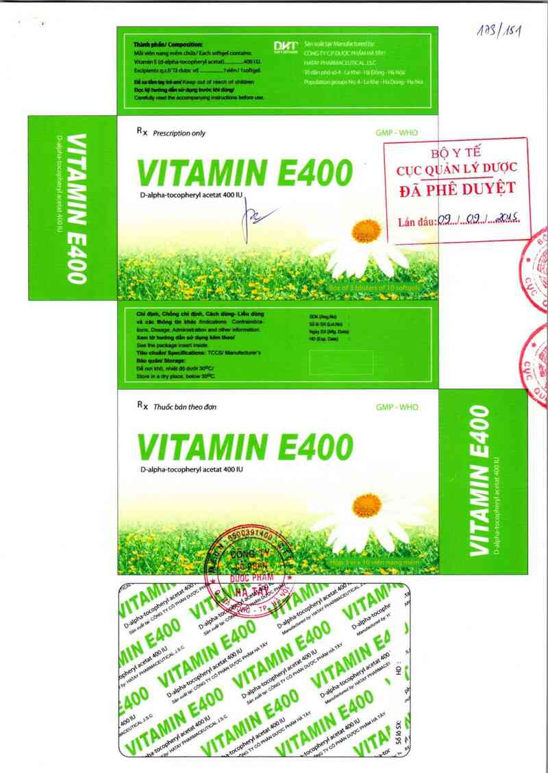 thông tin, cách dùng, giá thuốc Vitamin E 400 - ảnh 0