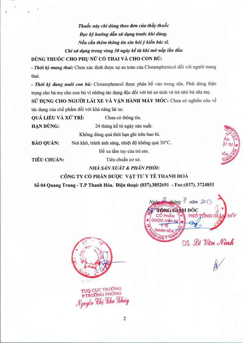 thông tin, cách dùng, giá thuốc Cloramphenicol 0,4% - ảnh 2