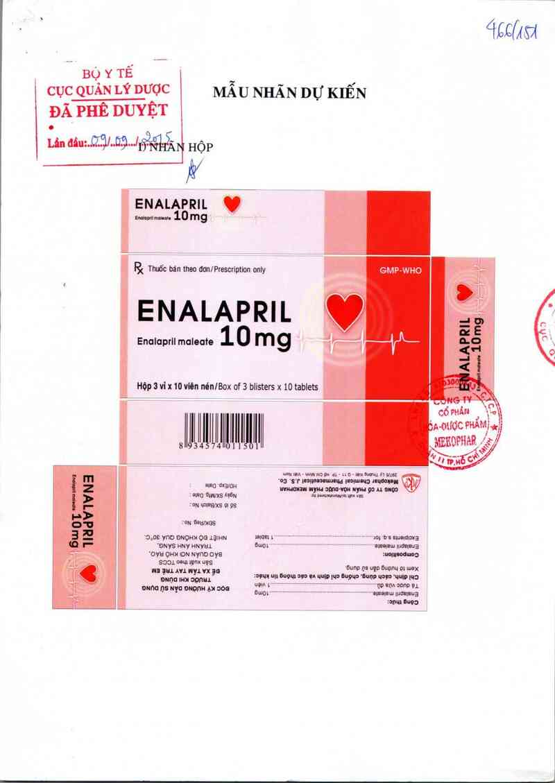 thông tin, cách dùng, giá thuốc Enalapril 10mg - ảnh 0