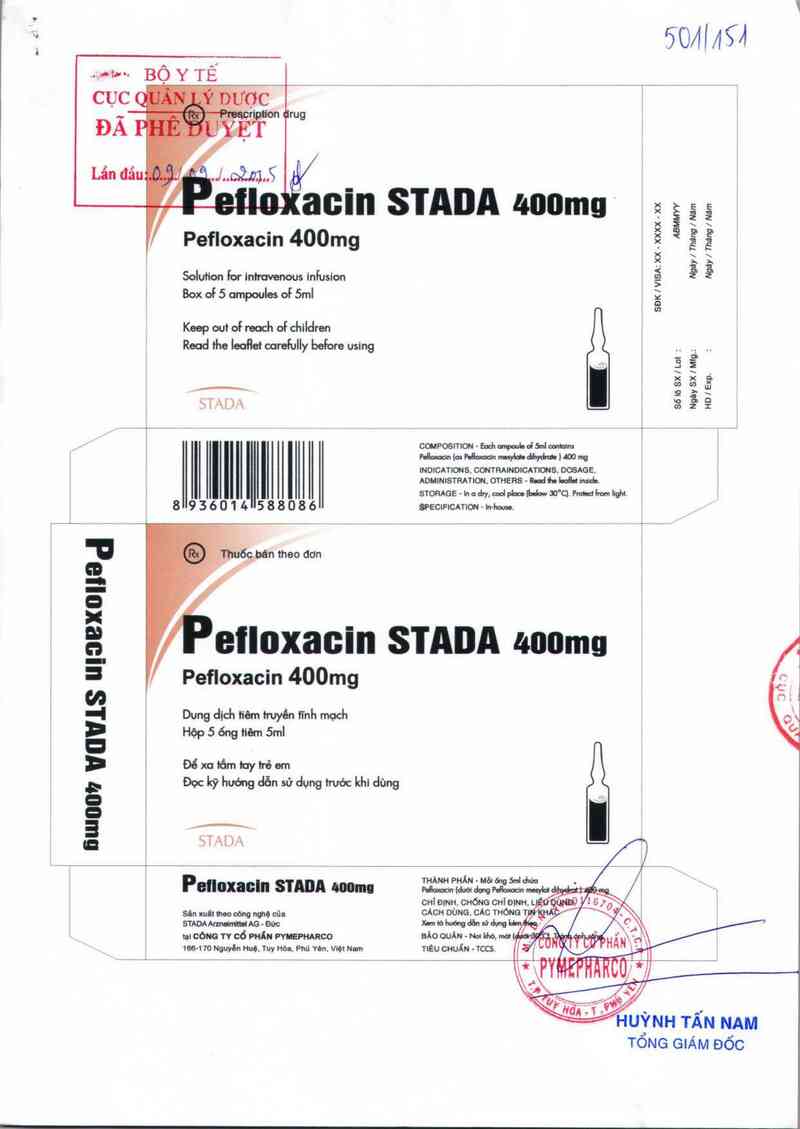 thông tin, cách dùng, giá thuốc Pefloxacin Stada 400mg - ảnh 0