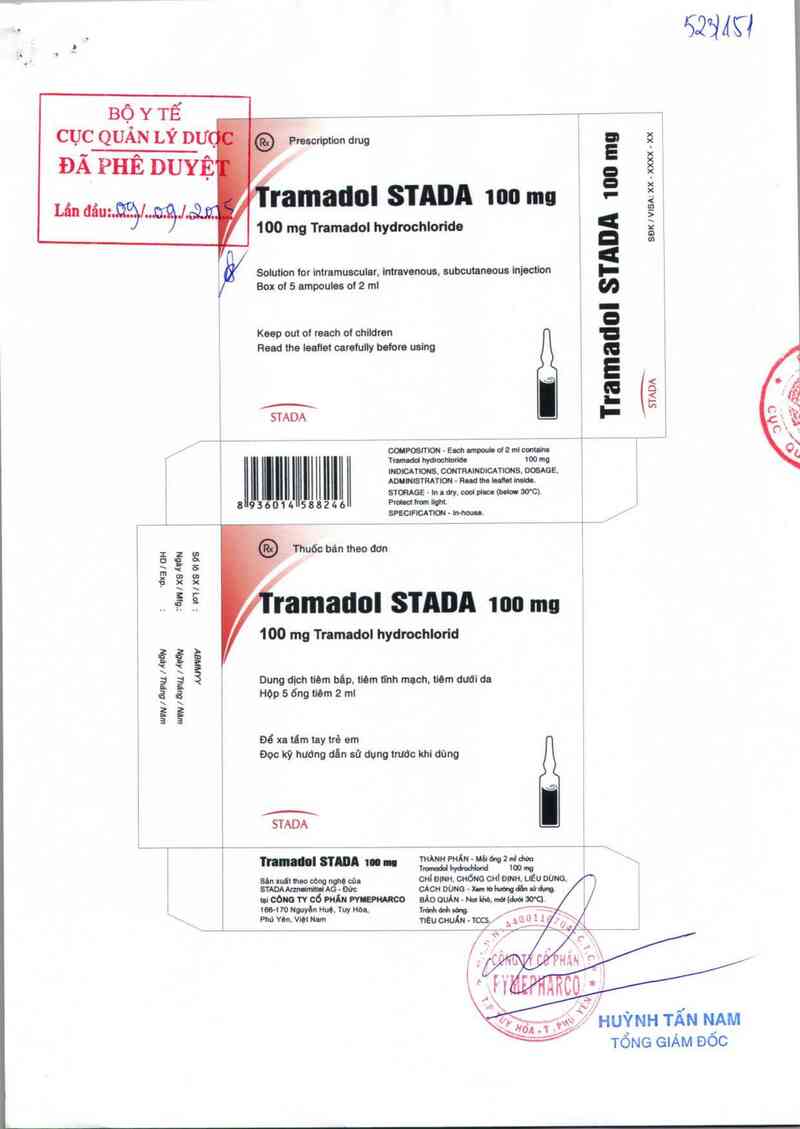 thông tin, cách dùng, giá thuốc Tramadol Stada 100mg - ảnh 0