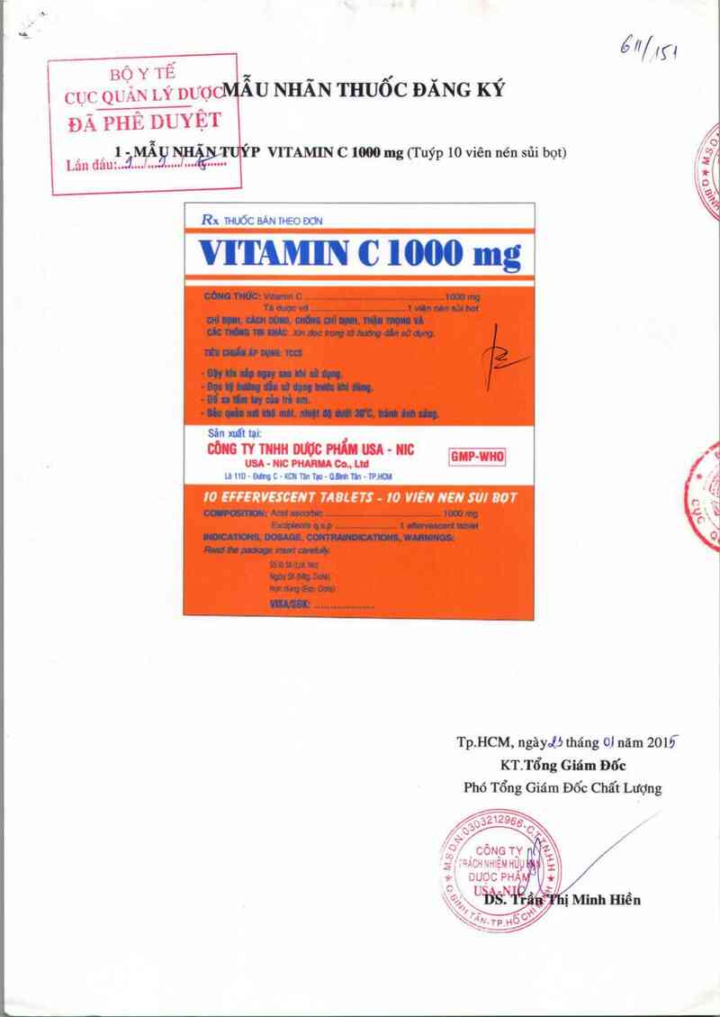 thông tin, cách dùng, giá thuốc Vitamin C 1000 mg - ảnh 0