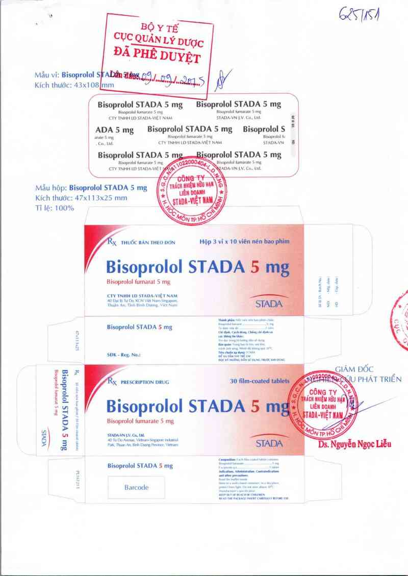 thông tin, cách dùng, giá thuốc Bisoprolol Stada 5 mg - ảnh 0