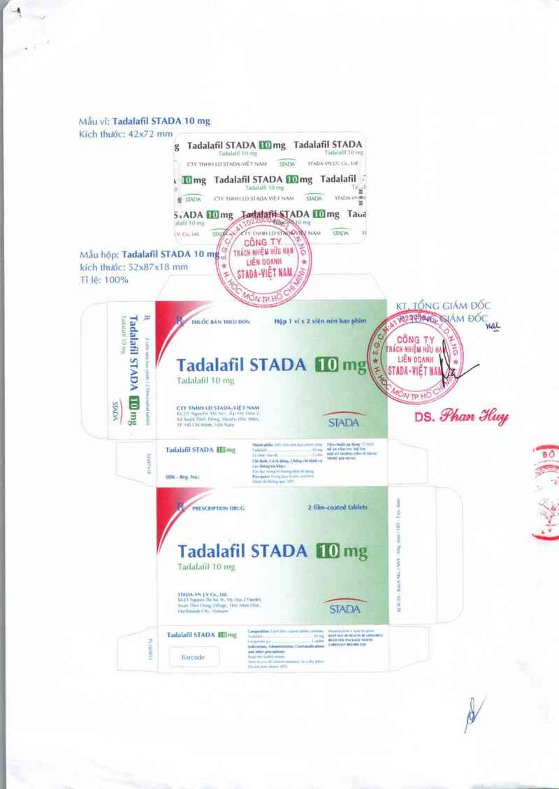 thông tin, cách dùng, giá thuốc Tadalafil Stada 10 mg - ảnh 1