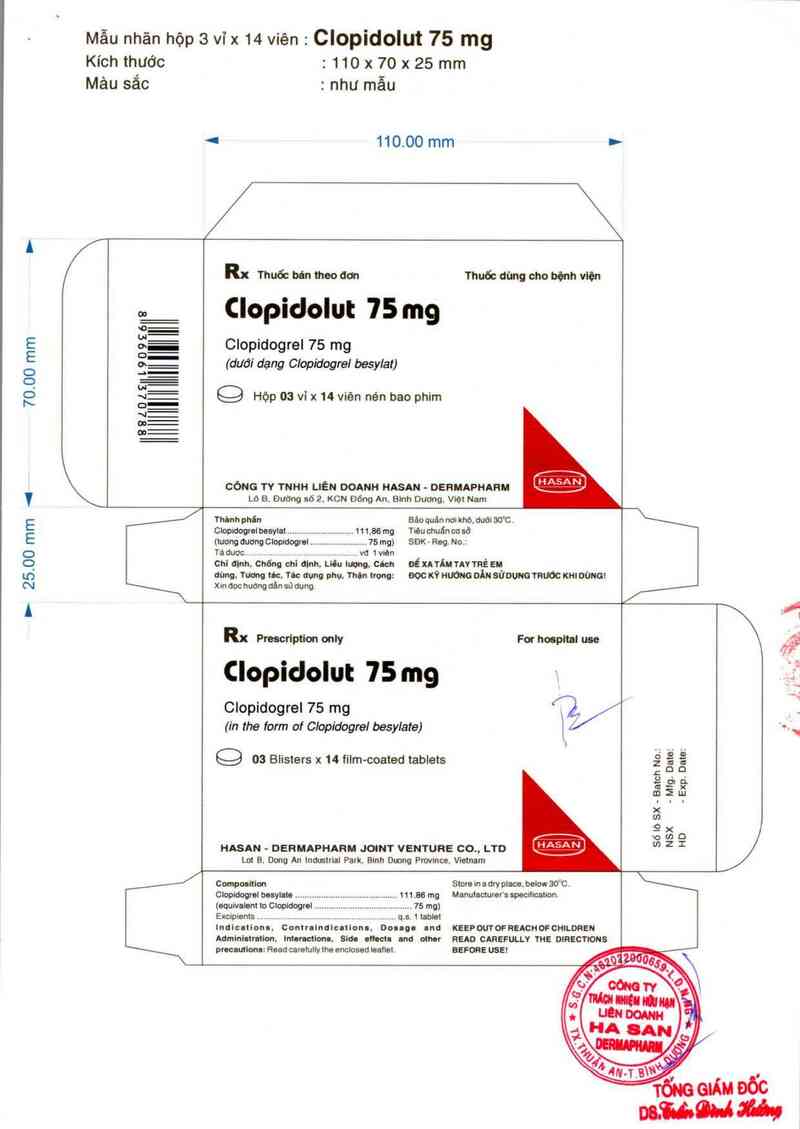 thông tin, cách dùng, giá thuốc Clopidolut - ảnh 1