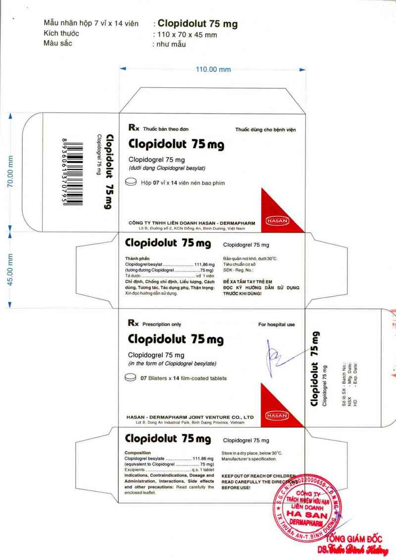thông tin, cách dùng, giá thuốc Clopidolut - ảnh 2