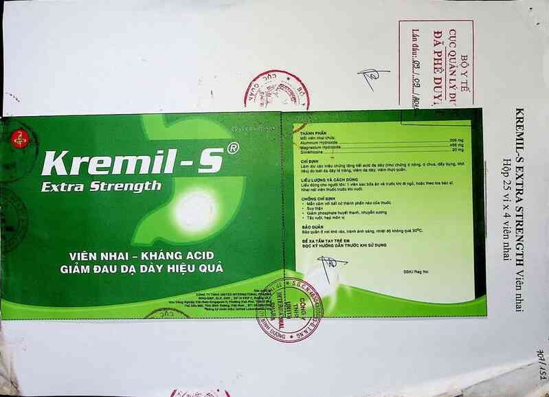 thông tin, cách dùng, giá thuốc Kremil-S Extra Strength - ảnh 0