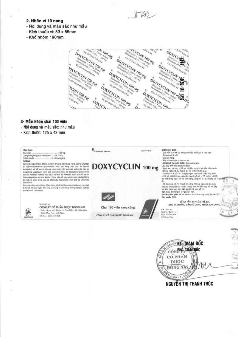 thông tin, cách dùng, giá thuốc Doxycyclin 100 mg - ảnh 1