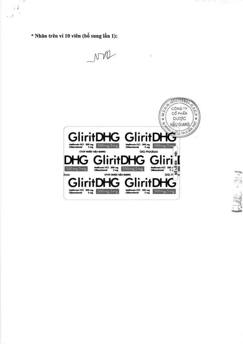 thông tin, cách dùng, giá thuốc GliritDHG 500mg/5mg - ảnh 1