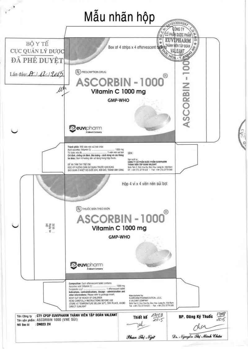 thông tin, cách dùng, giá thuốc Ascorbin-1000 - ảnh 0