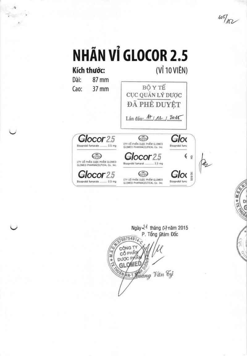 thông tin, cách dùng, giá thuốc Glocor 2.5 - ảnh 0