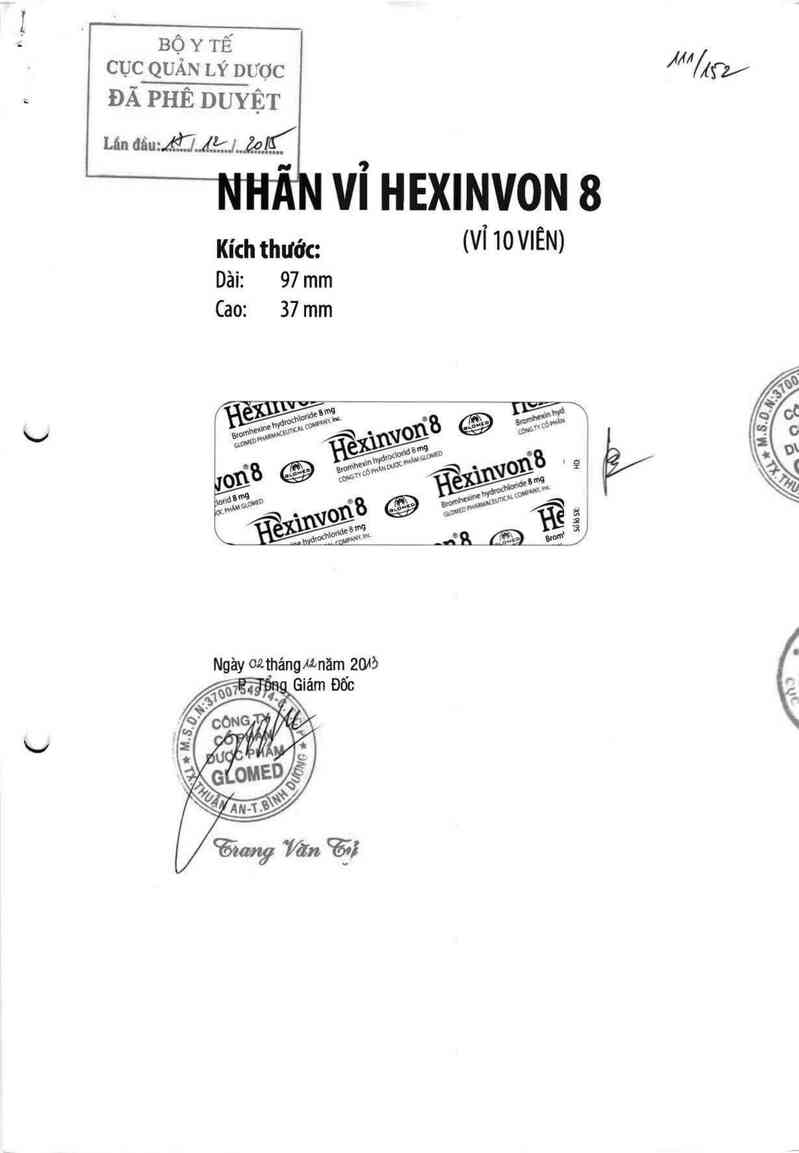 thông tin, cách dùng, giá thuốc Hexinvon 8 - ảnh 0