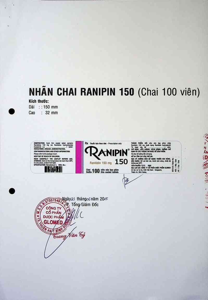 thông tin, cách dùng, giá thuốc Ranipin 150 - ảnh 2