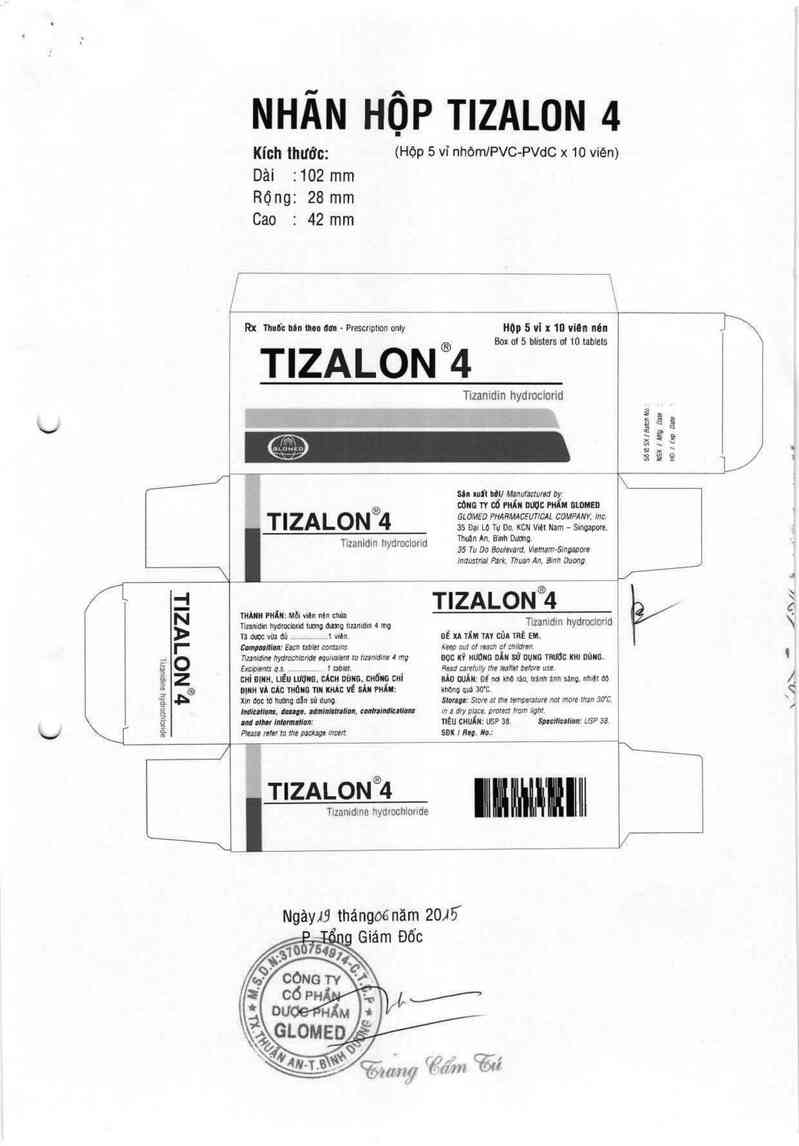 thông tin, cách dùng, giá thuốc Tizalon 4 - ảnh 8