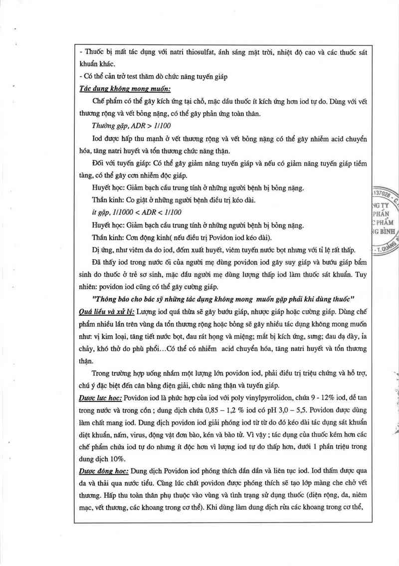thông tin, cách dùng, giá thuốc Povidon iod 10% - ảnh 14