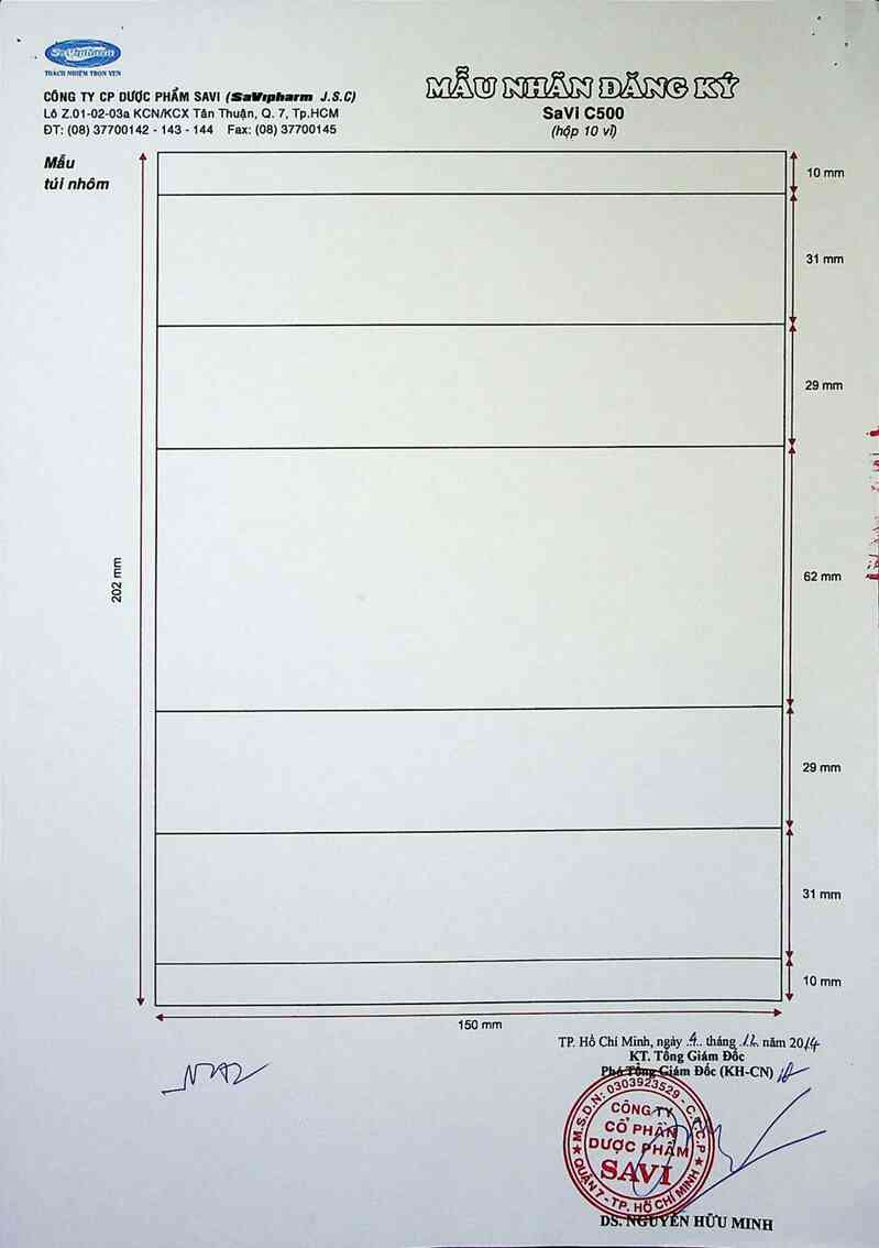 thông tin, cách dùng, giá thuốc SaVi C 500 - ảnh 3
