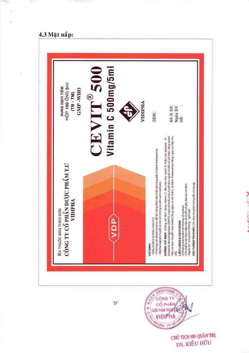 thông tin, cách dùng, giá thuốc Cevit 500 - ảnh 4