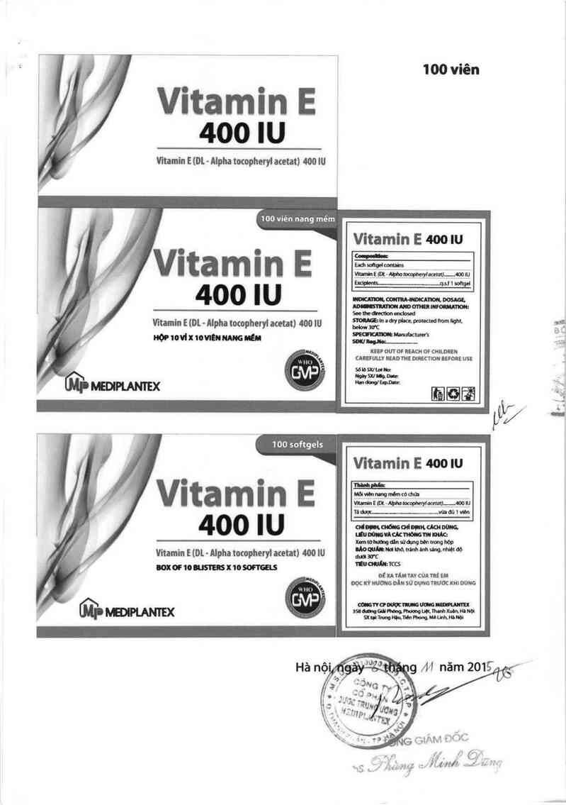 thông tin, cách dùng, giá thuốc Vitamin E 400 IU - ảnh 1