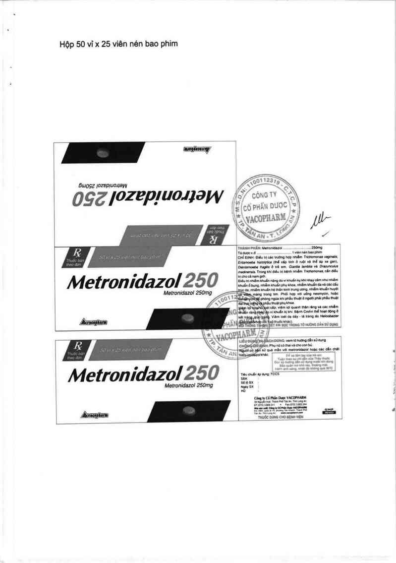 thông tin, cách dùng, giá thuốc Metronidazol 250 - ảnh 8