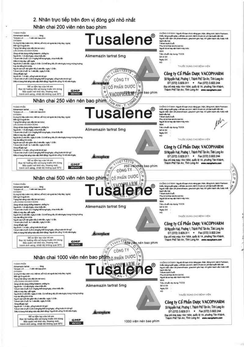 thông tin, cách dùng, giá thuốc Tusalene - ảnh 8