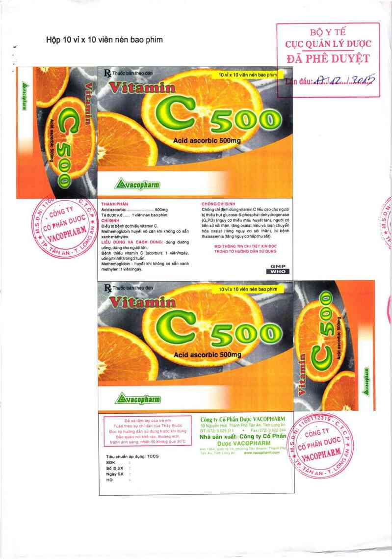 thông tin, cách dùng, giá thuốc Vitamin C 500 - ảnh 0