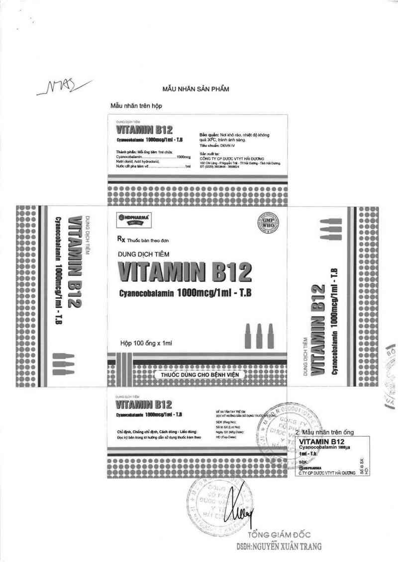 thông tin, cách dùng, giá thuốc Vitamin B12 - ảnh 1