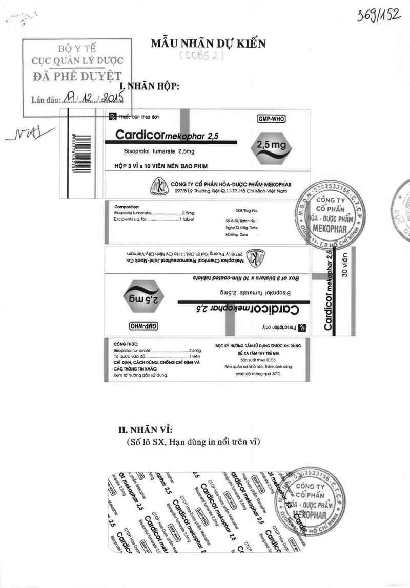 thông tin, cách dùng, giá thuốc Cardicormekophar 2,5 - ảnh 0