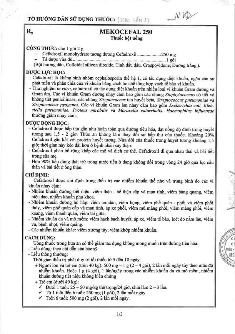 thông tin, cách dùng, giá thuốc Mekocefal 250 - ảnh 3