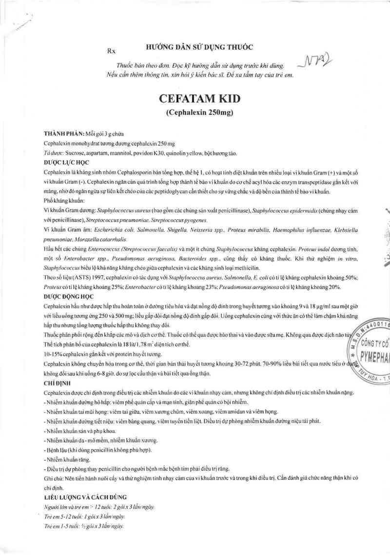 thông tin, cách dùng, giá thuốc Cefatam Kid - ảnh 5