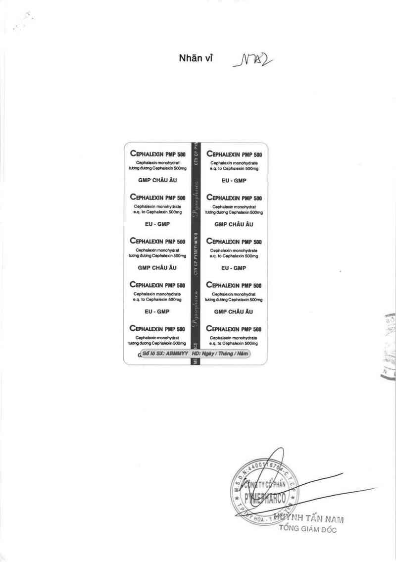 thông tin, cách dùng, giá thuốc Cephalexin PMP 500 - ảnh 1