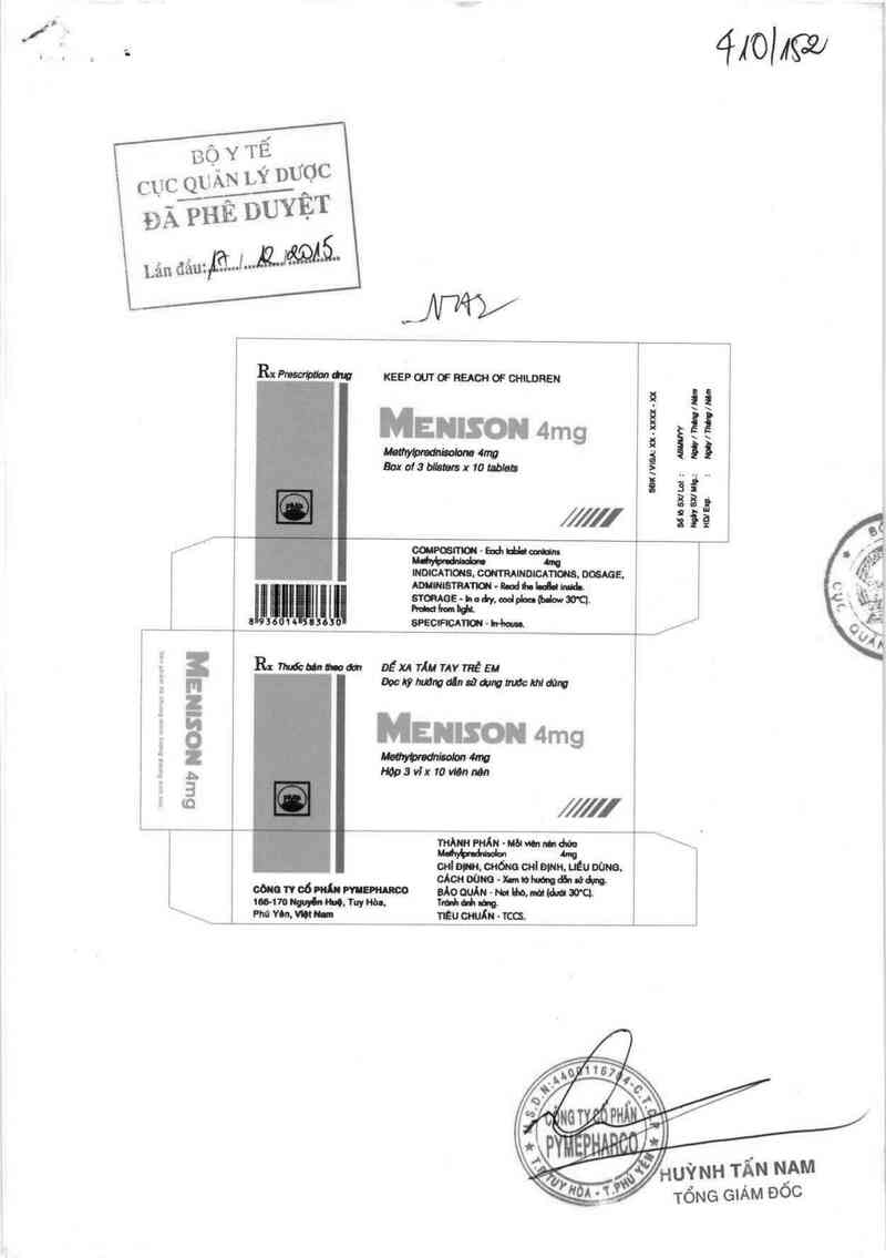 thông tin, cách dùng, giá thuốc Menison 4mg - ảnh 0