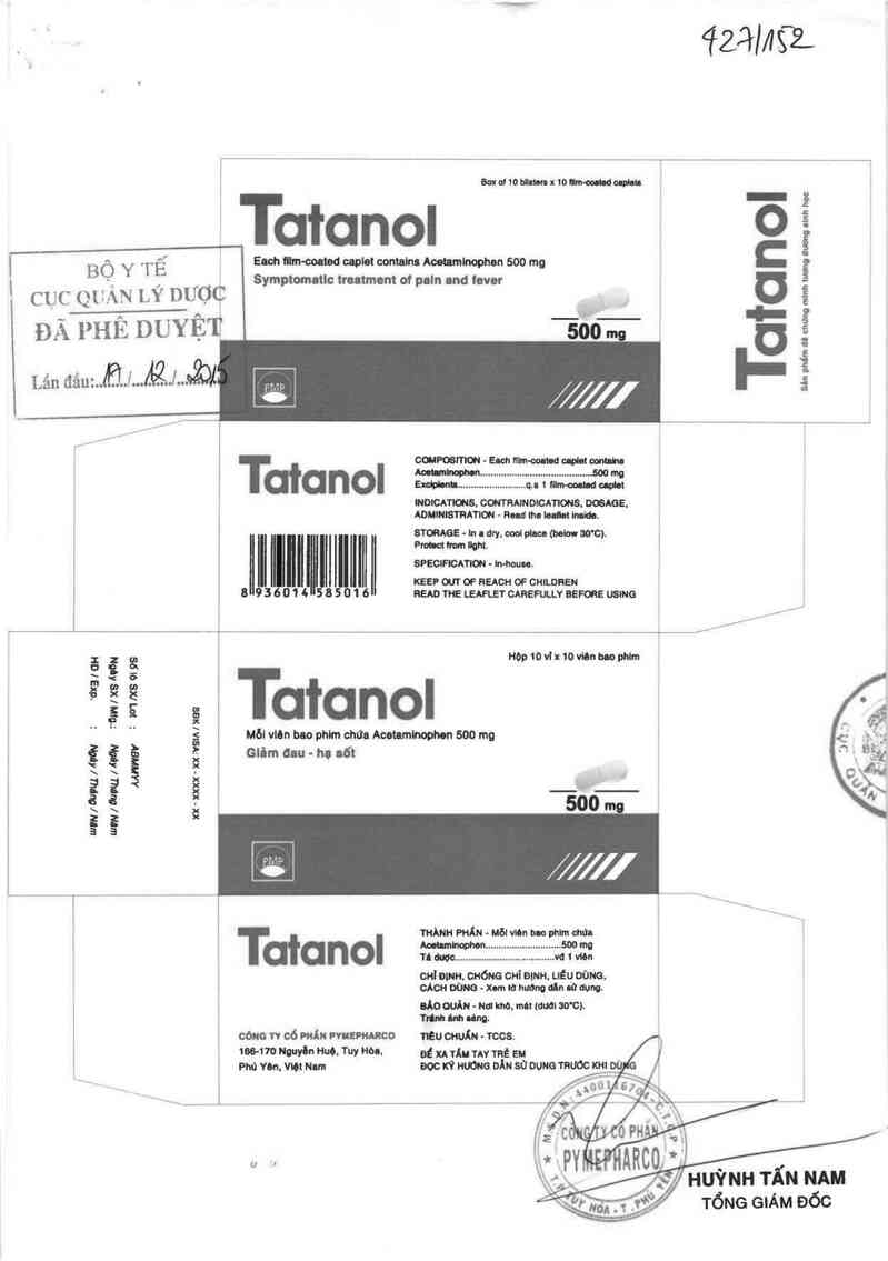 thông tin, cách dùng, giá thuốc Tatanol - ảnh 0