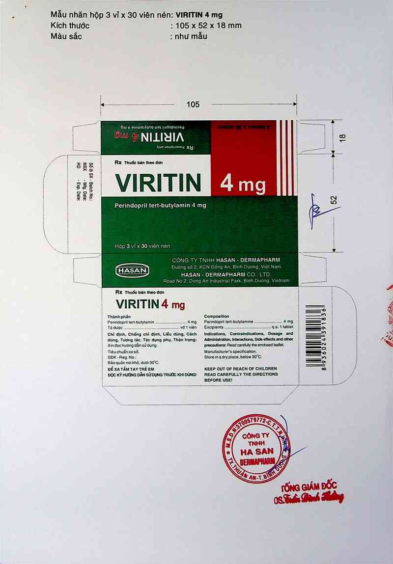 thông tin, cách dùng, giá thuốc Viritin 4 mg - ảnh 1