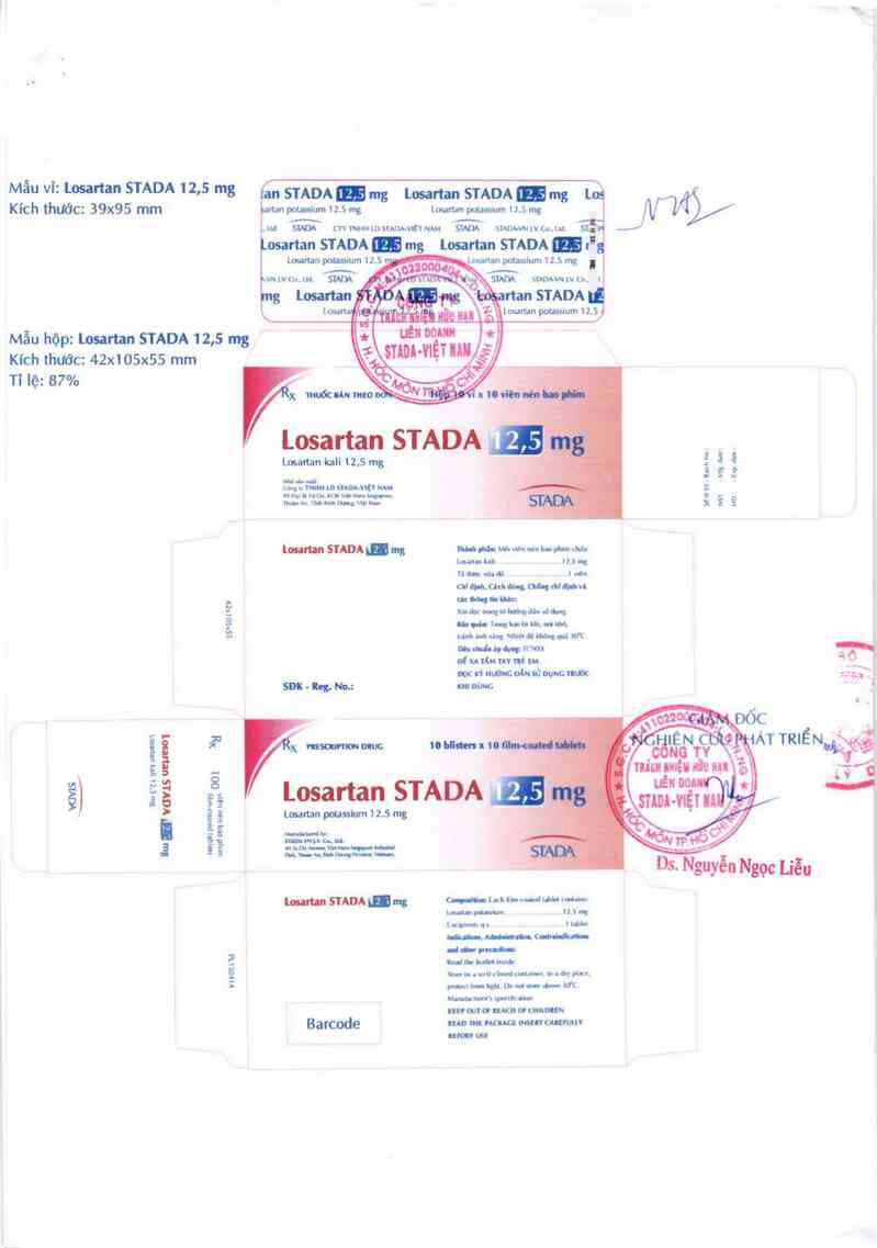 thông tin, cách dùng, giá thuốc Losartan Stada 12,5 mg - ảnh 1