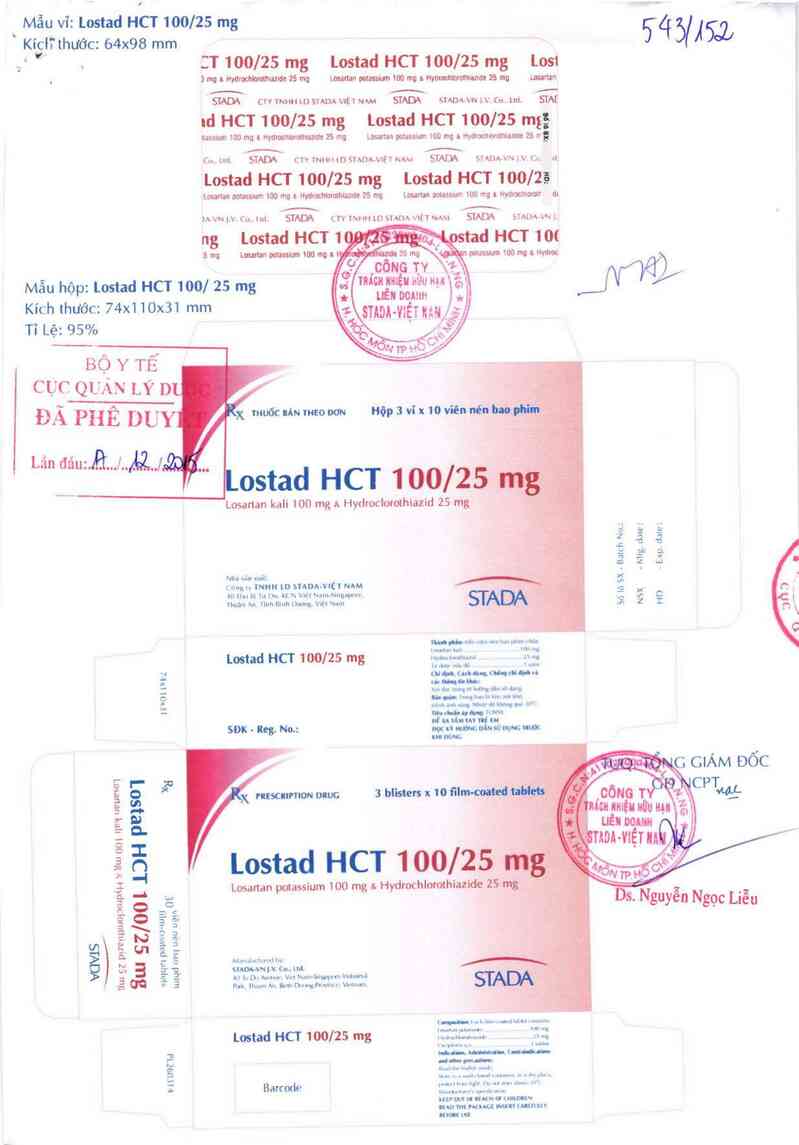 thông tin, cách dùng, giá thuốc Lostad HCT 100/25mg - ảnh 0