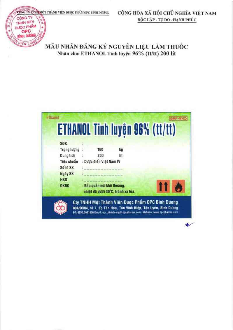 thông tin, cách dùng, giá thuốc Ethanol tinh luyện 96% (tt/tt) - ảnh 5