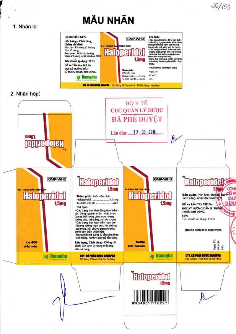 thông tin, cách dùng, giá thuốc Haloperidol 1,5 mg - ảnh 0